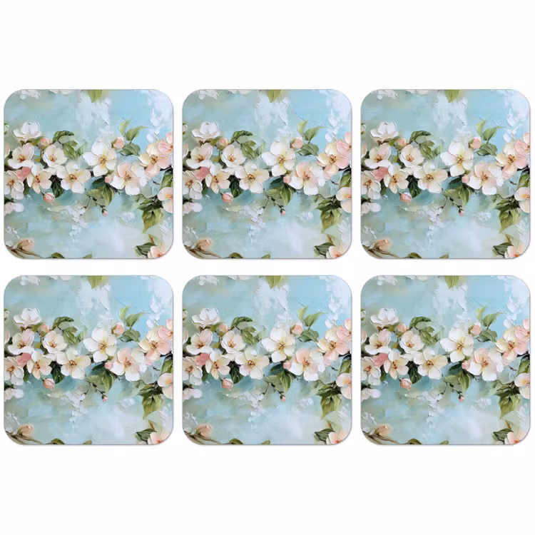 Untersetzer - Blossom - Blätter - Hellblau — 1