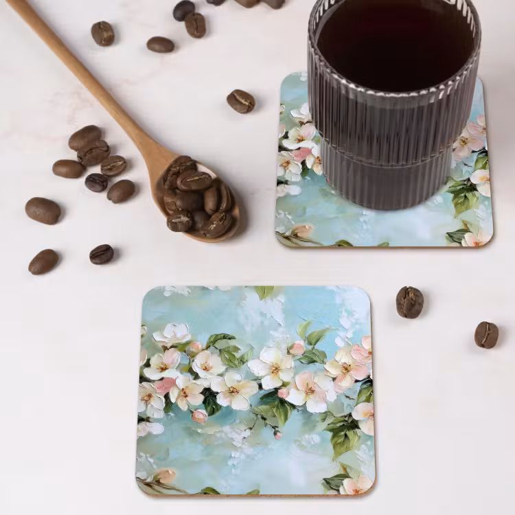 Untersetzer - Blossom - Blätter - Hellblau — 4