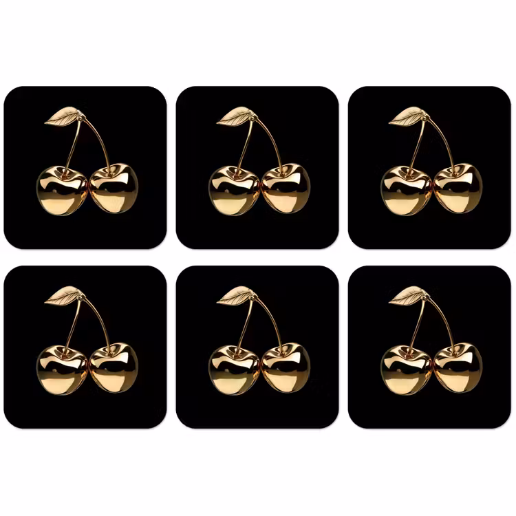 Untersetzer​ - Kirsche - Schwarz - Gold - Chrom — 1