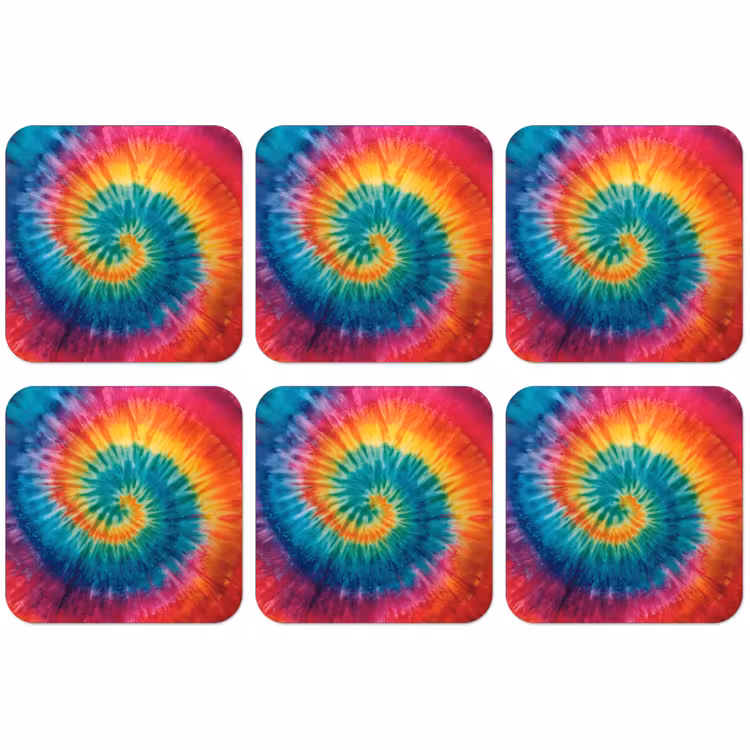 Untersetzer​ - Regenbogenfarben - Krawattenfärbung - — 1