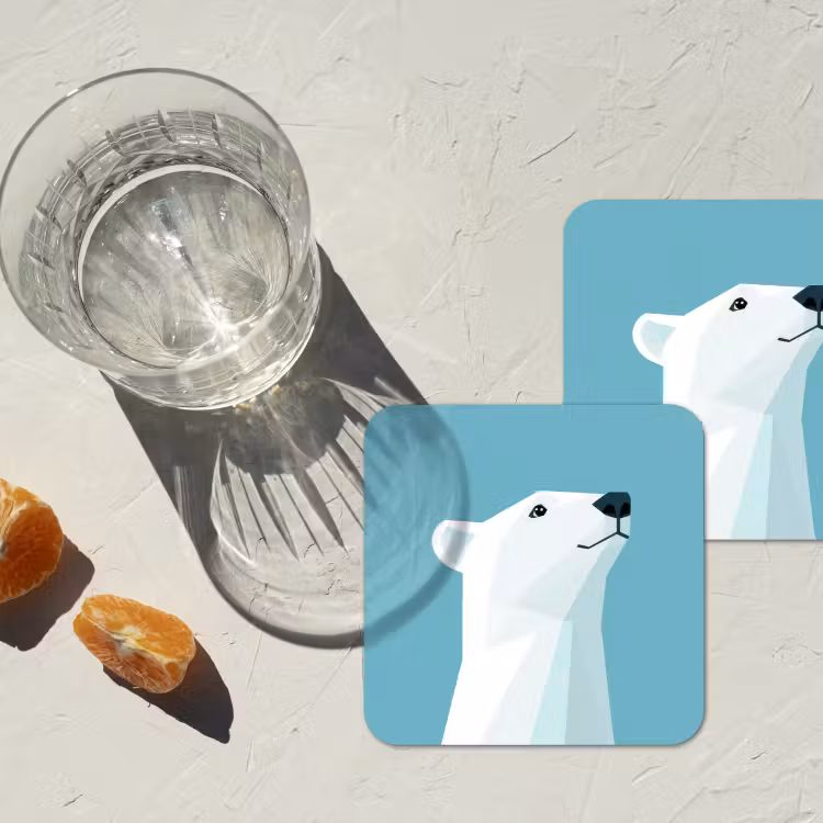Untersetzer - Eisbär - Hellblau - Minimalistisch — 2
