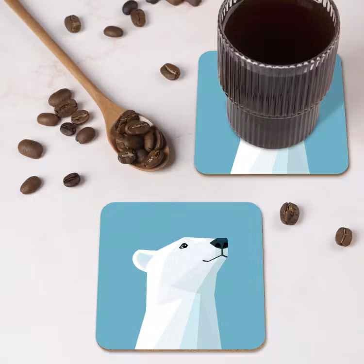 Untersetzer - Eisbär - Hellblau - Minimalistisch — 4