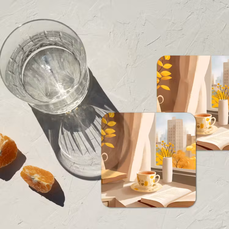 Untersetzer​ - Tee - Buch - Tee - Herbst — 2