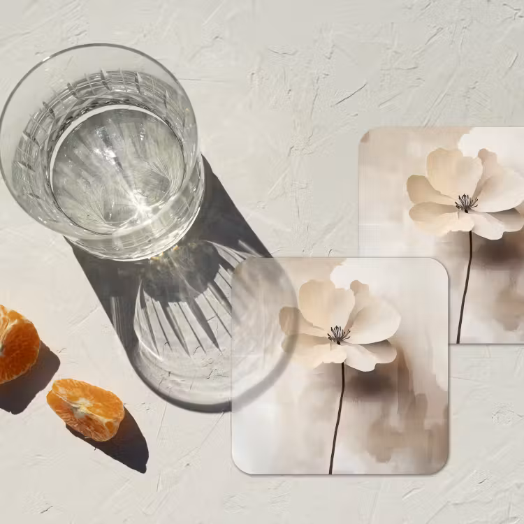 Untersetzer​ - Blume - Beige - Farbe - Schatten — 2