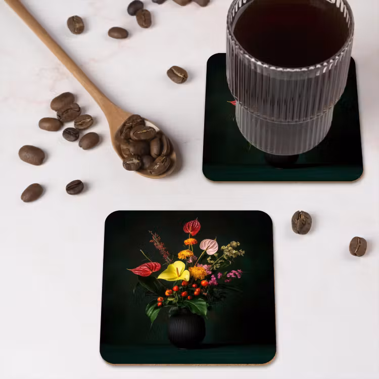 Untersetzer​ - Blumen - Vase - Schwarz — 4