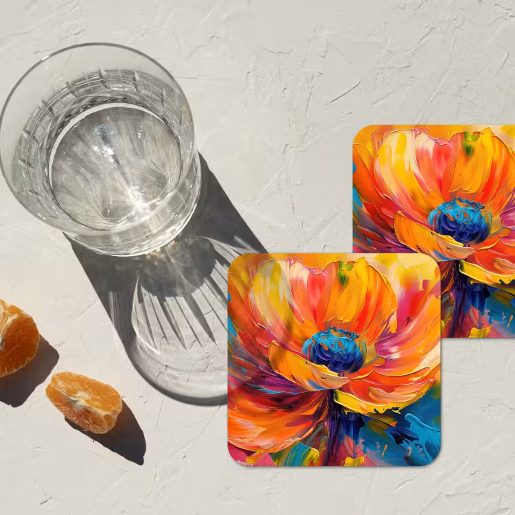 Untersetzer​ - Blume - Lackierung - Modern - Abstrakt - Farben — 2