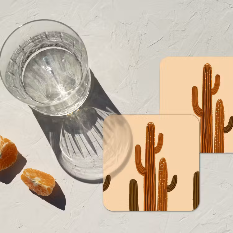 Untersetzer - Kaktus - Wüste - Sand - Braun — 2