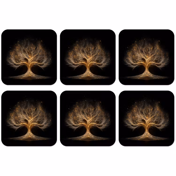 Untersetzer​ - Lichter - Baum - Abstrakt - Schwarz — 1
