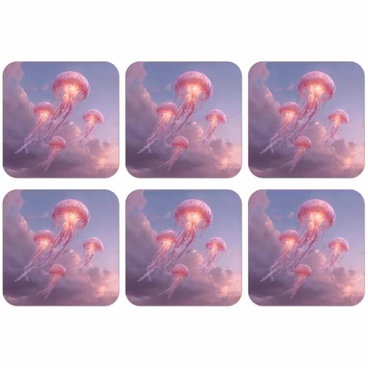 Untersetzer​ - Qualle - Rosa - Wolken — 1