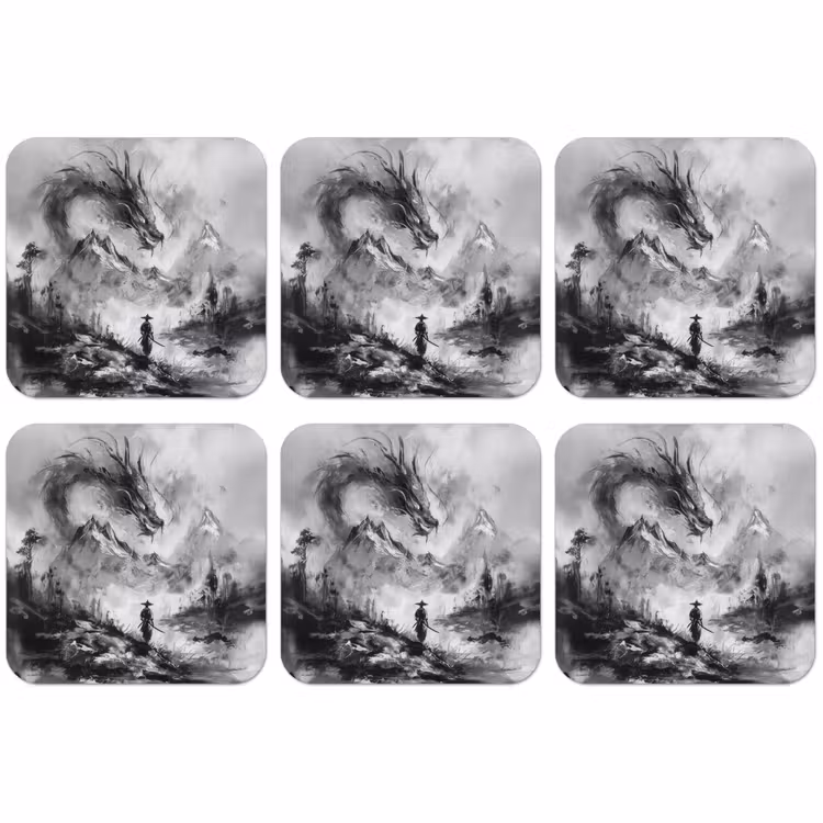 Untersetzer​ - Krieger - Drache - Grau — 1