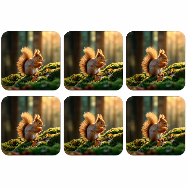 Untersetzer - Eichhörnchen - Nuss - Gras — 1