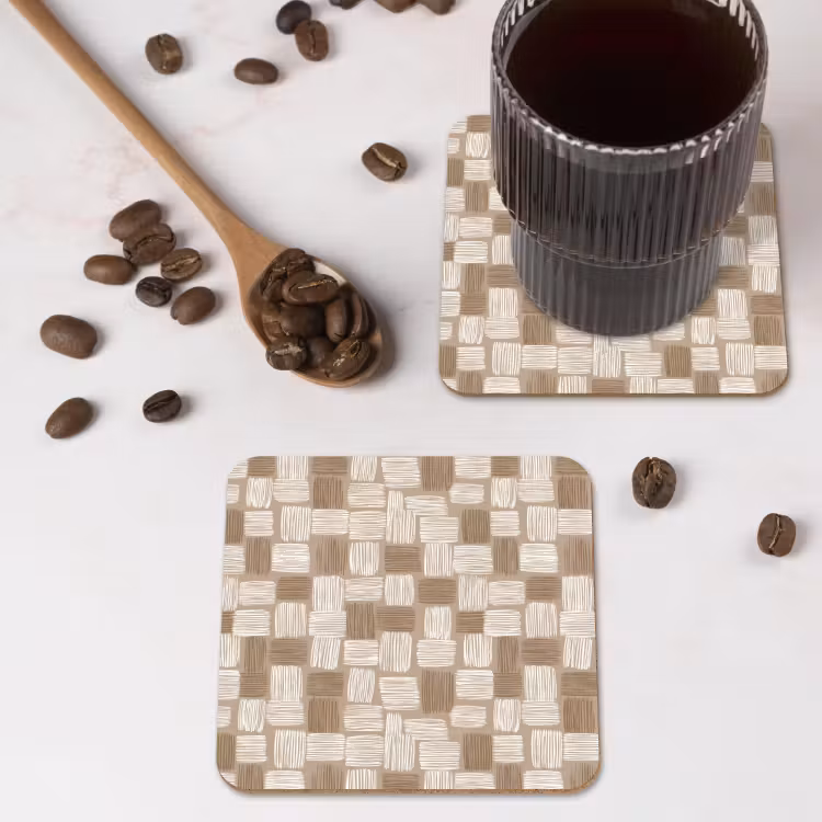 Untersetzer​ - Block - Muster - Braun — 4
