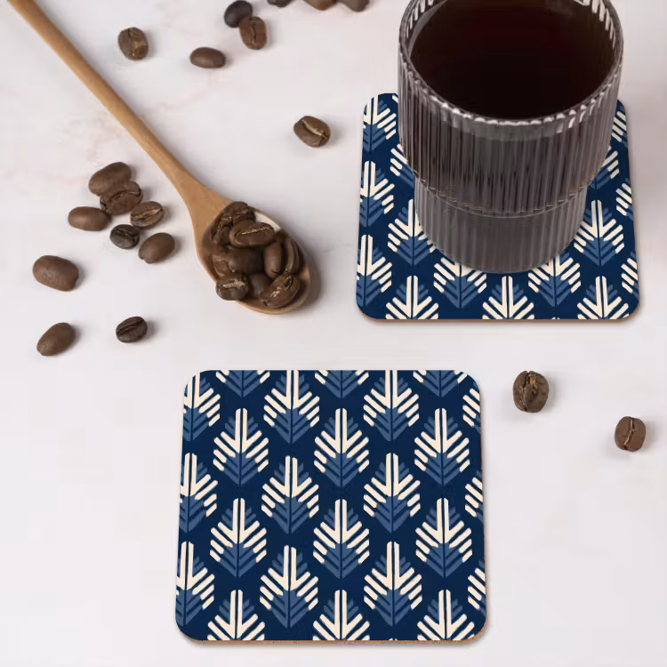 Untersetzer​ - Modern - Gemustert - Blau — 4