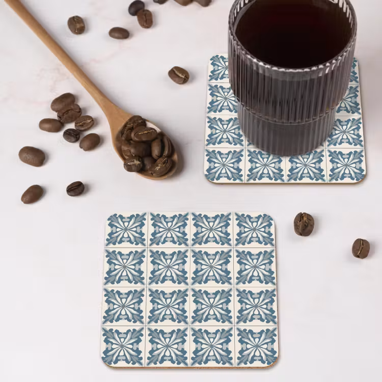 Untersetzer​ - Muster - Fliese - Blau — 4