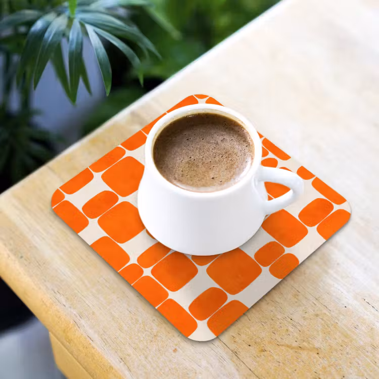 Untersetzer​ - Muster - Retro - Orange — 3