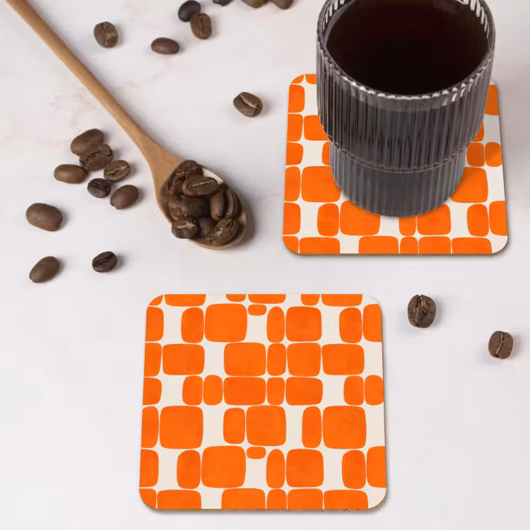Untersetzer​ - Muster - Retro - Orange — 4