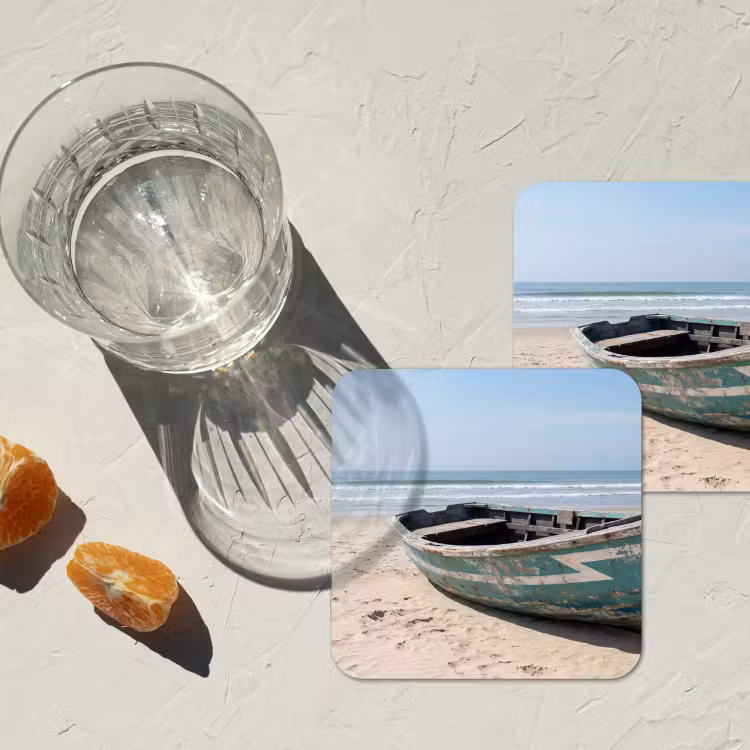 Untersetzer​ - Boot - Sandstrand - Meer — 2