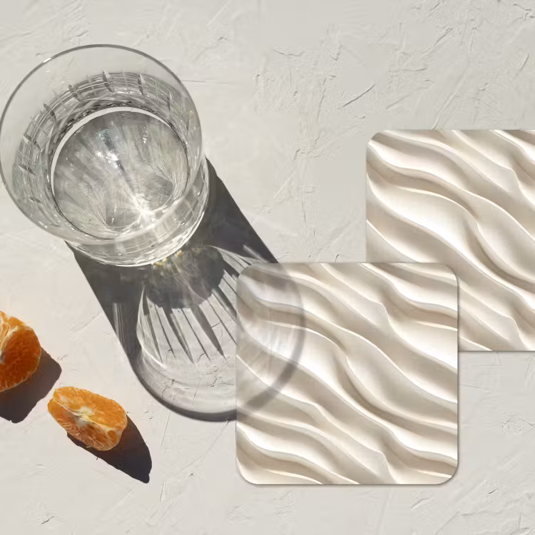 Untersetzer​ - Diagonal - Wellen - Creme — 2