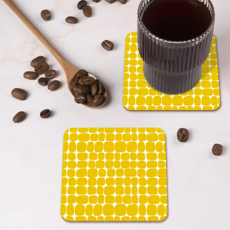 Untersetzer​ - Dots - Modern - Gelb — 4