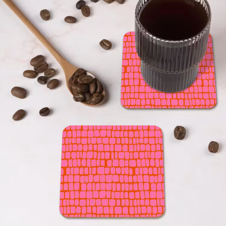 Untersetzer​ - Bio - Gitter - Rosa — 4