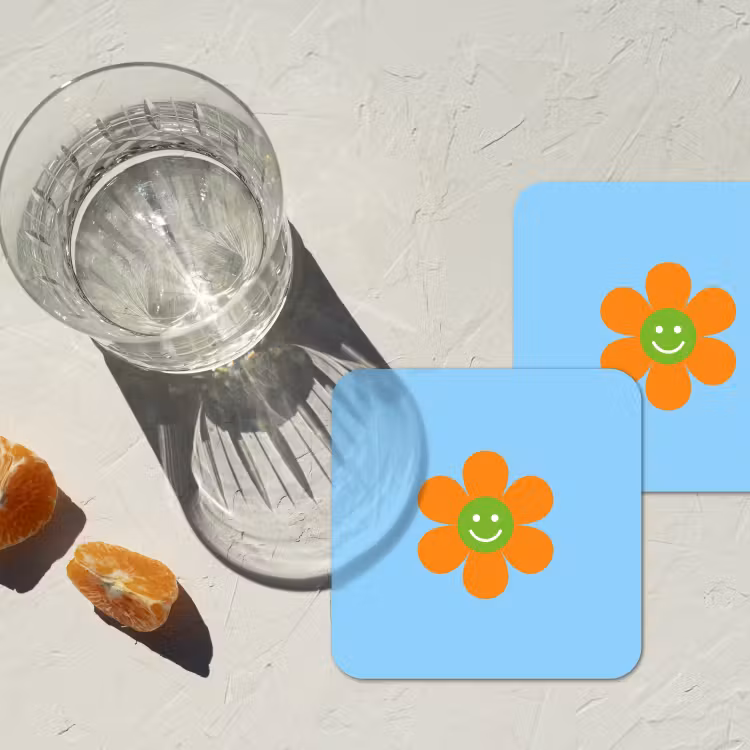 Untersetzer​ - Blume - Smiley - Farbenfroh — 2