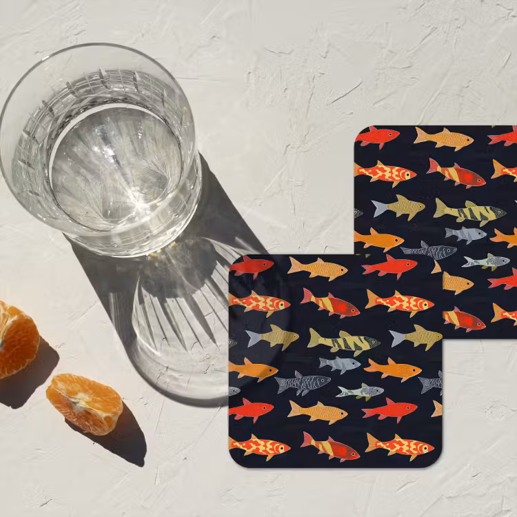 Untersetzer​ - Fisch - Muster - Farbenfroh — 2