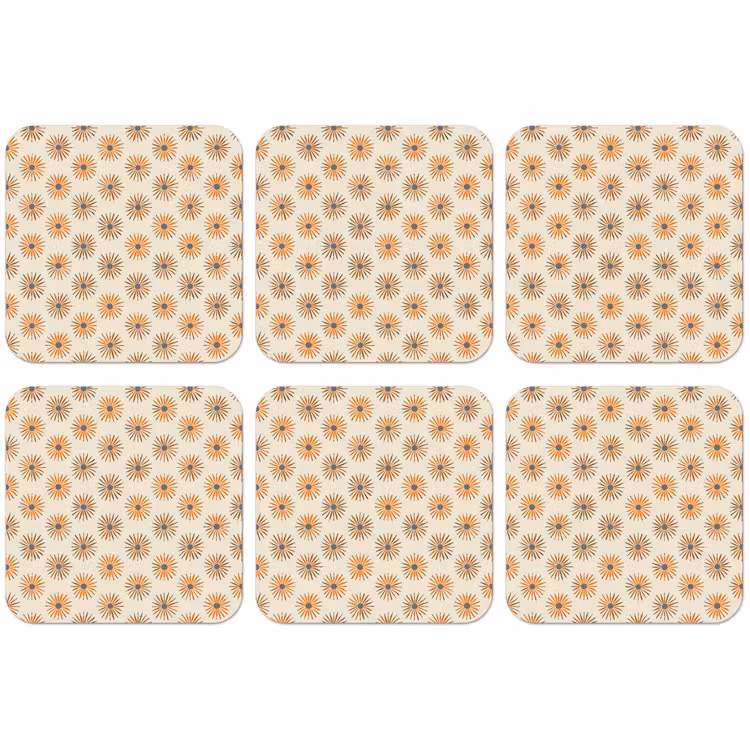 Untersetzer​ - Gänseblümchen - Muster - Orange — 1