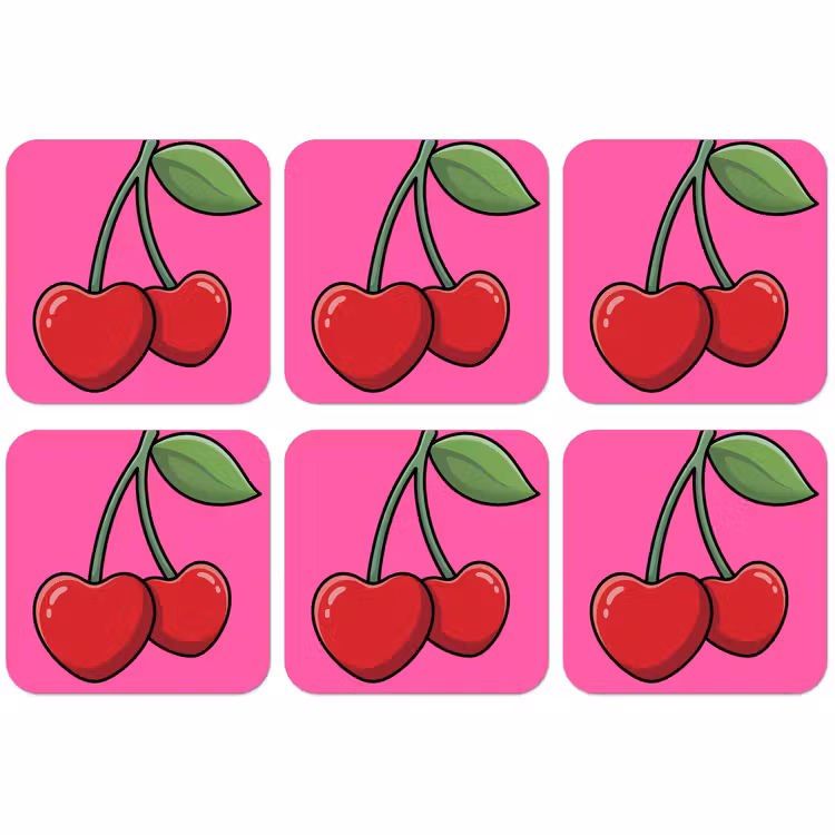 Untersetzer​ - Kirsche - Rosa - Obst — 1