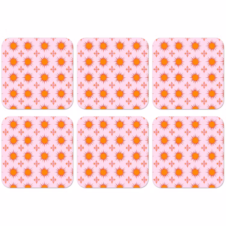 Untersetzer​ - Sonne - Muster - Rosa — 1