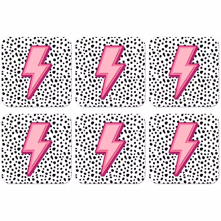 Untersetzer​ - Blitz - Rosa - Punkte — 1