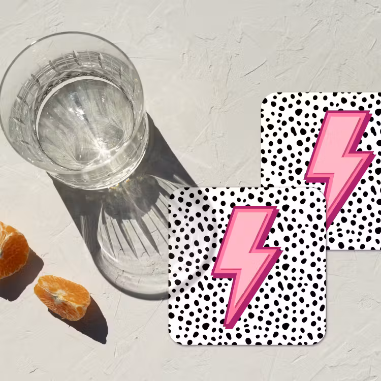 Untersetzer​ - Blitz - Rosa - Punkte — 2