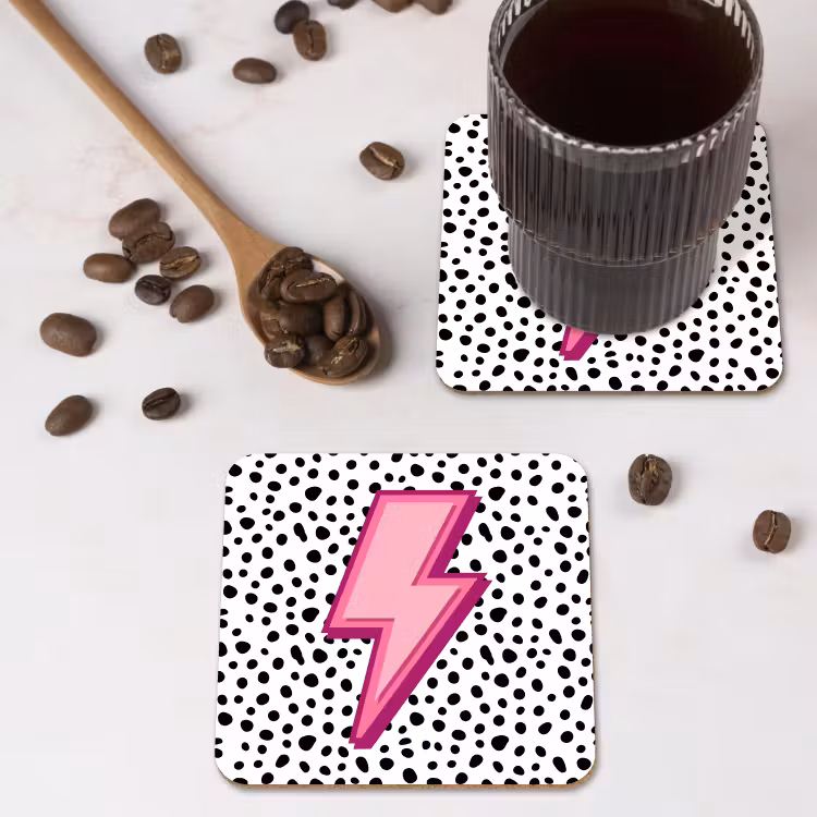 Untersetzer​ - Blitz - Rosa - Punkte — 4