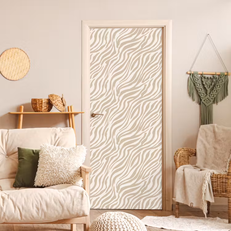 Türtapete - Zebra - Muster - Beige — 3