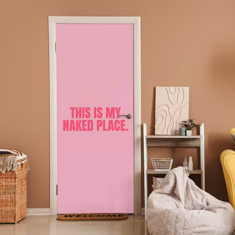 Türtapete - Text - Modern - Rosa — 2