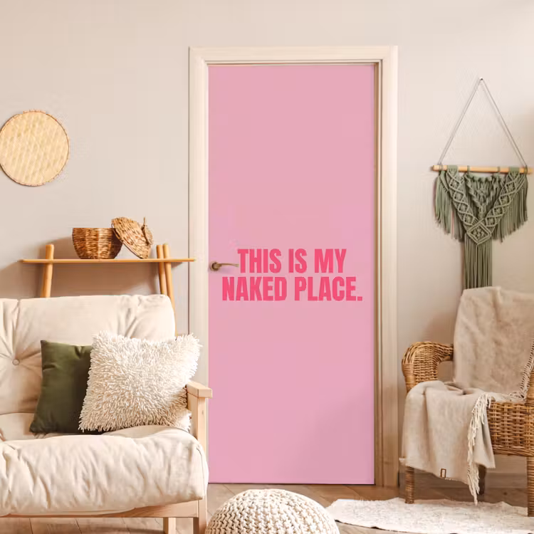 Türtapete - Text - Modern - Rosa — 3