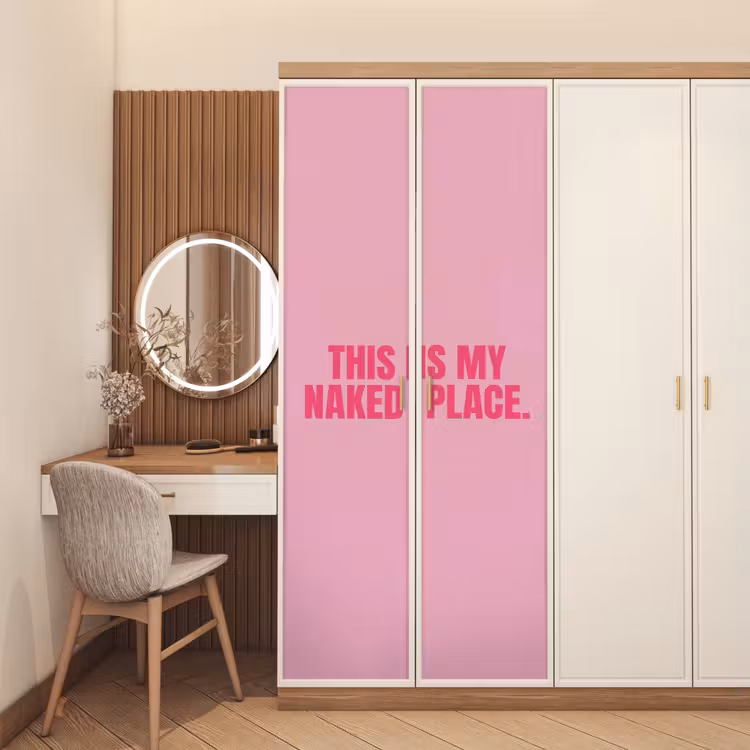 Türtapete - Text - Modern - Rosa — 4