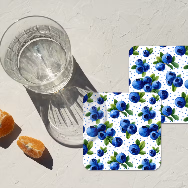 Untersetzer​ - Beeren - Muster - Blau — 2