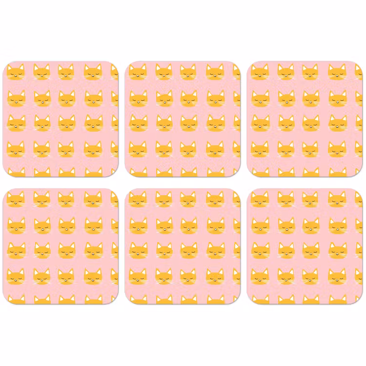 Untersetzer​ - Katzen - Muster - Rosa — 1