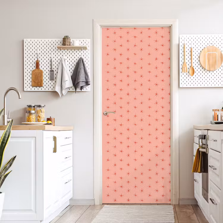 Türtapete - Sterne - Muster - Orange — 6