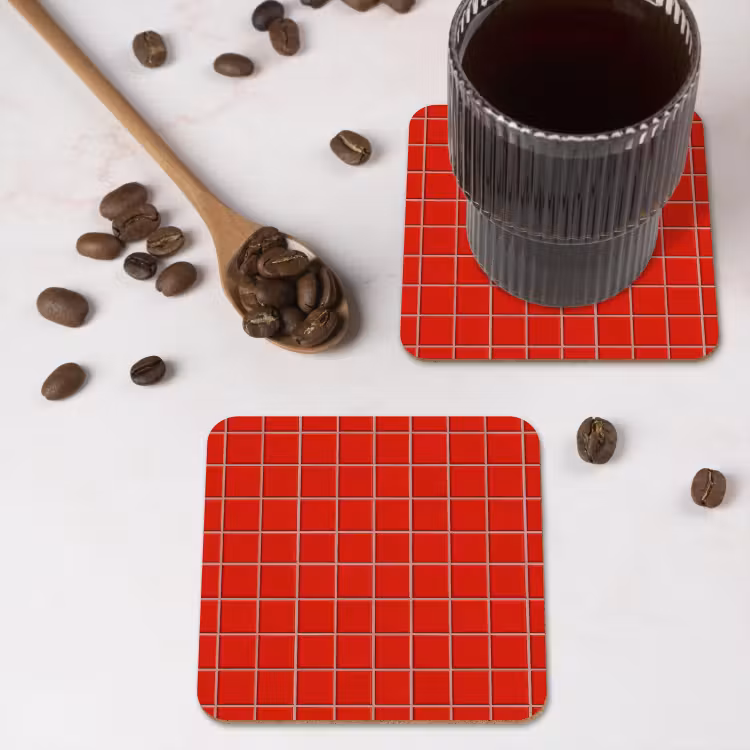 Untersetzer​ - Fliese - Muster - Kirsche - Rot — 4