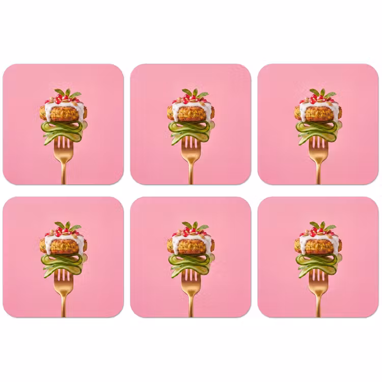 Untersetzer - Essen – Gabel – Rosa — 1
