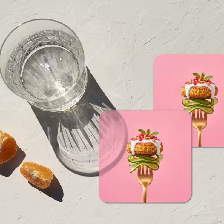 Untersetzer - Essen – Gabel – Rosa — 2