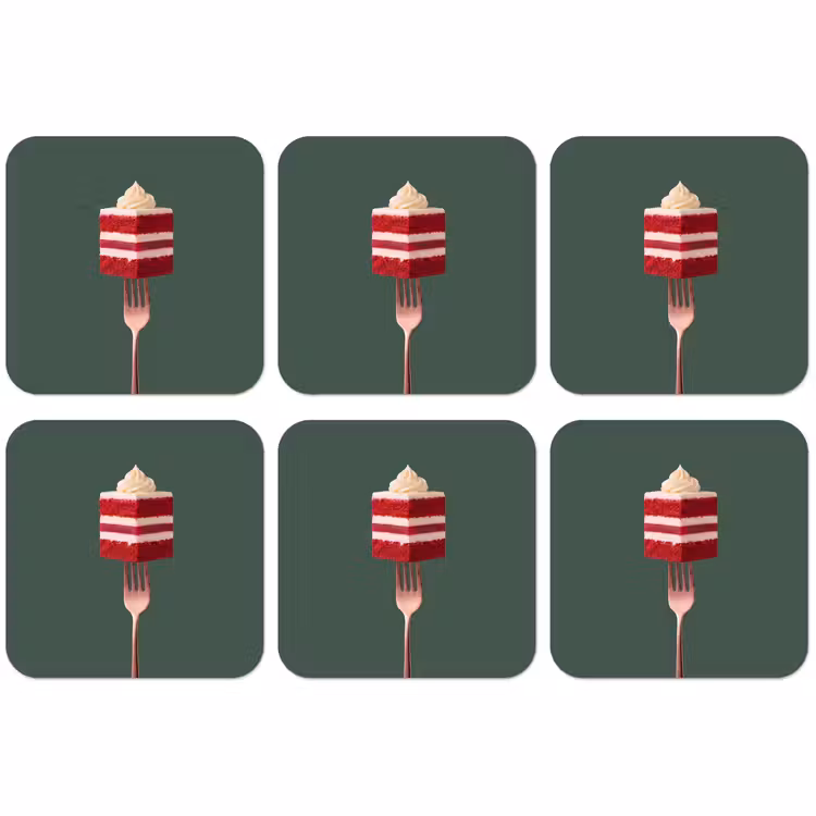 Untersetzer - Kuchen – Gabel – Rot — 1