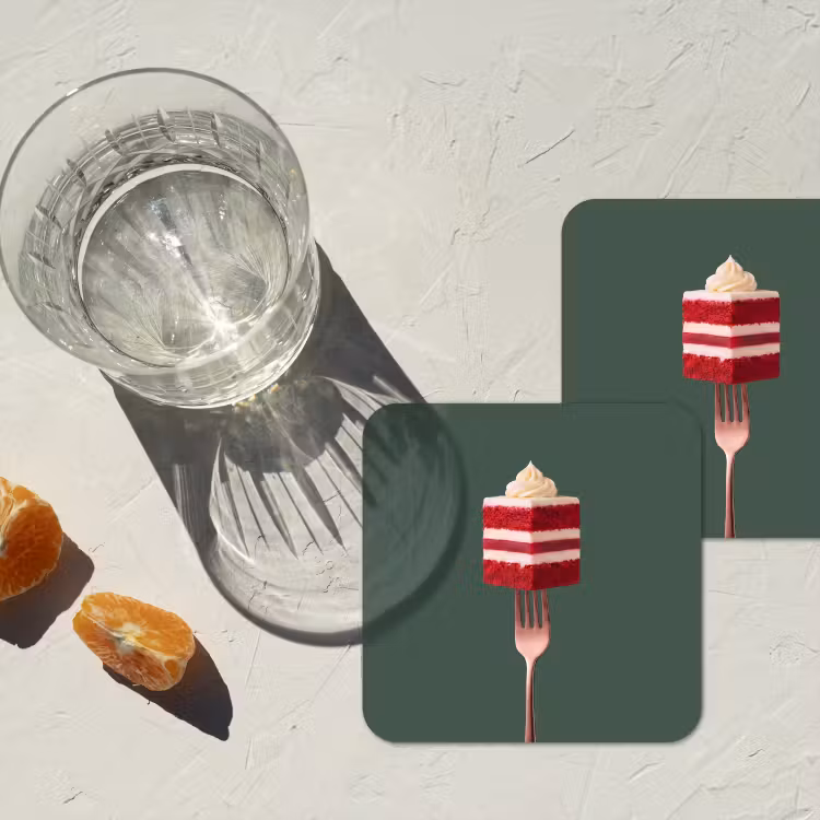 Untersetzer - Kuchen – Gabel – Rot — 2