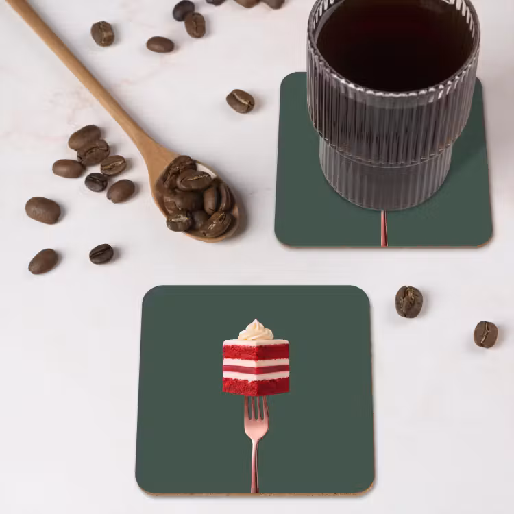 Untersetzer - Kuchen – Gabel – Rot — 4