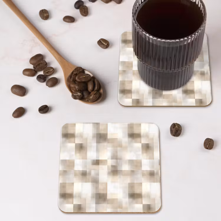 Untersetzer​ - Textur - Leinen - Beige — 4