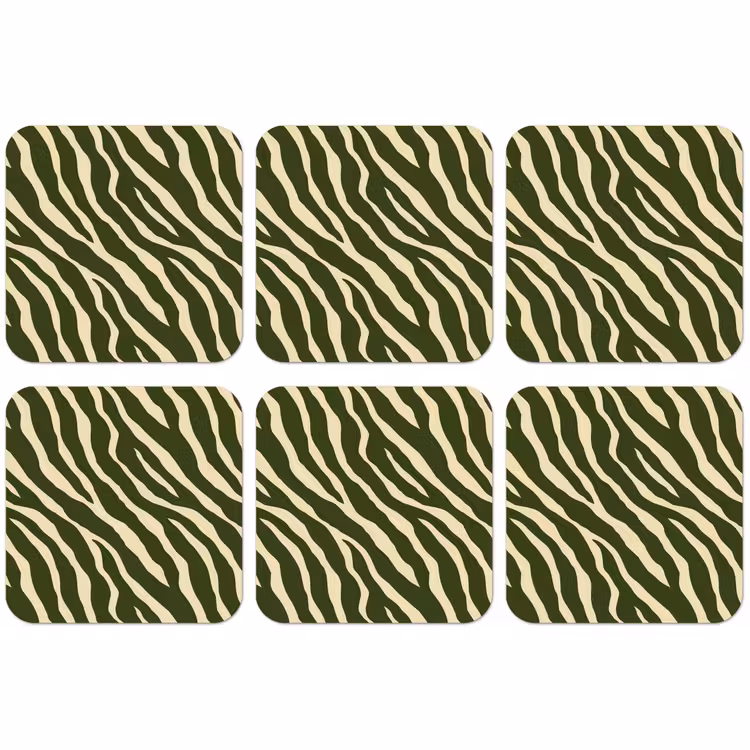 Untersetzer​ - Zebra - Muster - Grün — 1