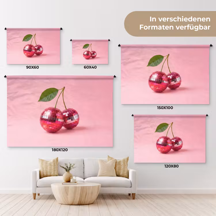 Wandtuch - Disco - Kirsche - Rosa — 7