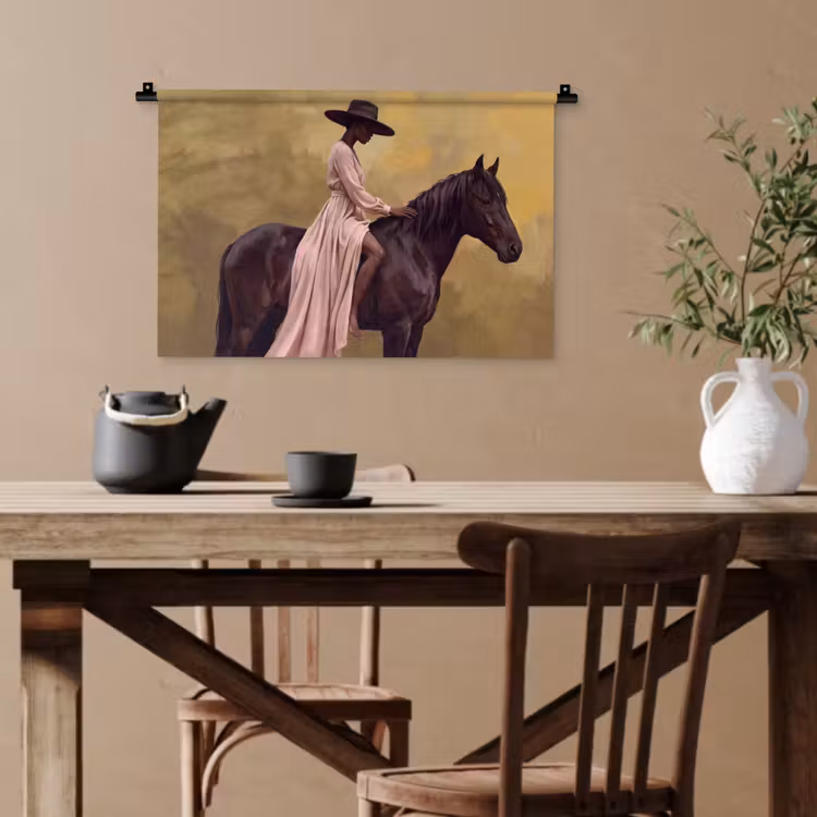 Wandtuch - Pferd - Klassisch - Ocker — 3
