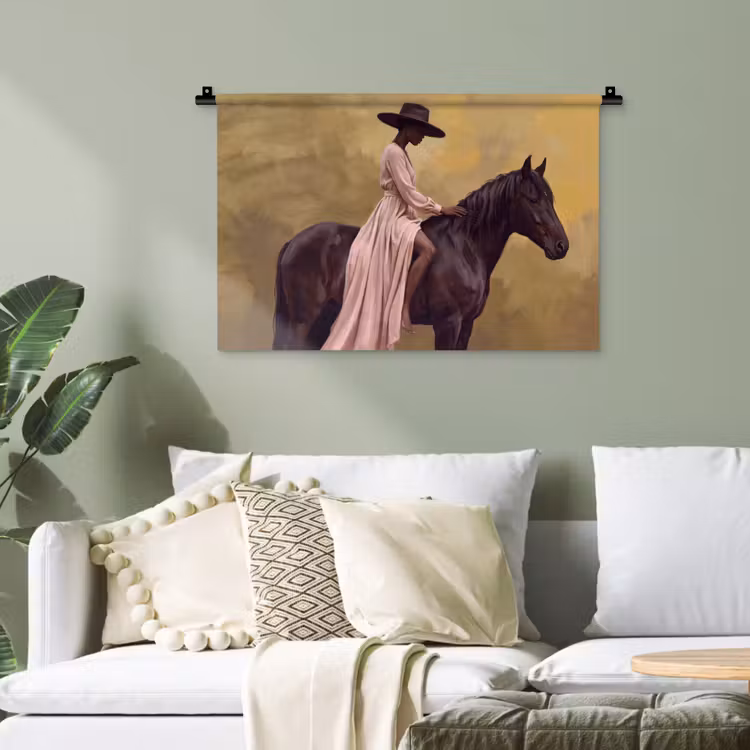 Wandtuch - Pferd - Klassisch - Ocker — 4